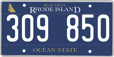 RI license plate 309850