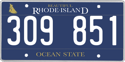 RI license plate 309851