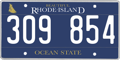 RI license plate 309854