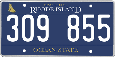 RI license plate 309855