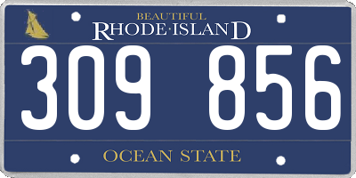 RI license plate 309856