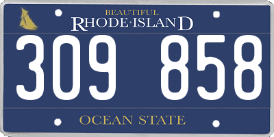 RI license plate 309858