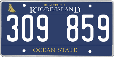 RI license plate 309859