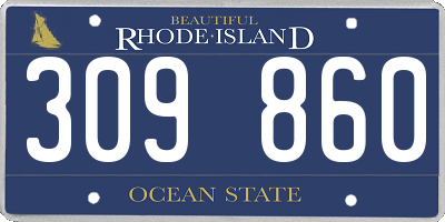 RI license plate 309860