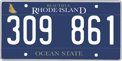 RI license plate 309861