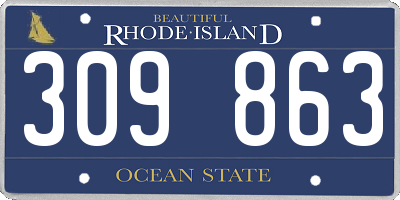 RI license plate 309863