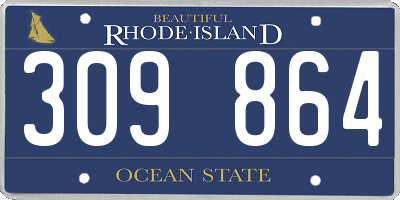 RI license plate 309864