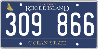 RI license plate 309866