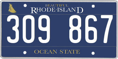 RI license plate 309867