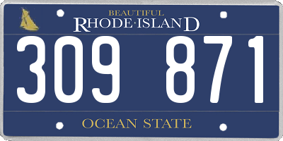 RI license plate 309871