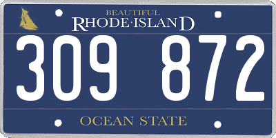 RI license plate 309872