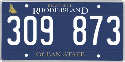 RI license plate 309873
