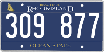 RI license plate 309877
