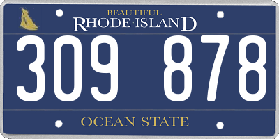 RI license plate 309878