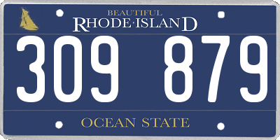 RI license plate 309879