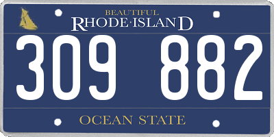 RI license plate 309882