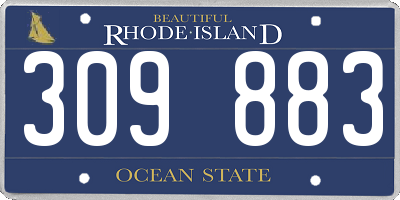 RI license plate 309883
