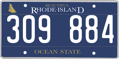 RI license plate 309884