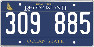 RI license plate 309885