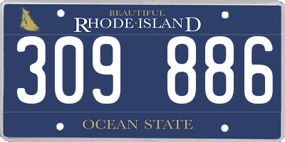 RI license plate 309886