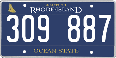 RI license plate 309887