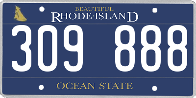 RI license plate 309888