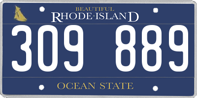RI license plate 309889