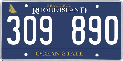 RI license plate 309890