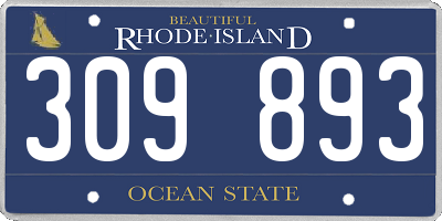 RI license plate 309893