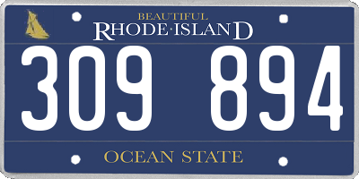 RI license plate 309894