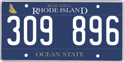 RI license plate 309896