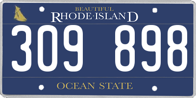 RI license plate 309898