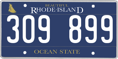 RI license plate 309899