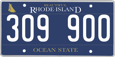 RI license plate 309900