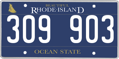 RI license plate 309903