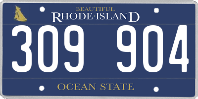 RI license plate 309904