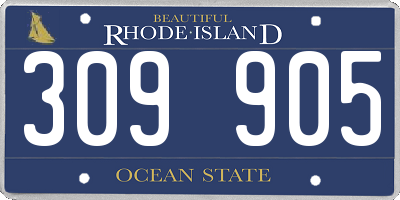 RI license plate 309905