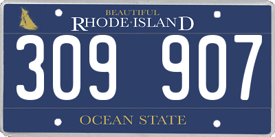 RI license plate 309907