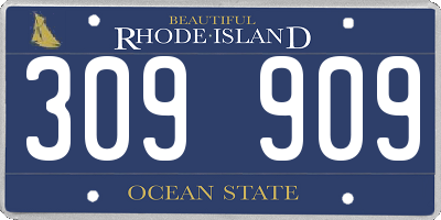 RI license plate 309909