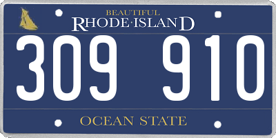RI license plate 309910