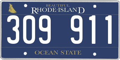 RI license plate 309911