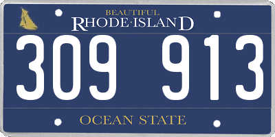 RI license plate 309913