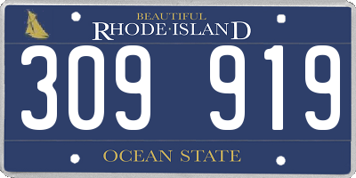RI license plate 309919
