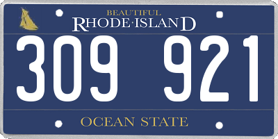 RI license plate 309921