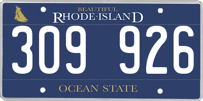 RI license plate 309926