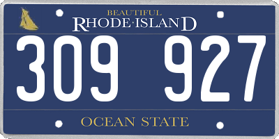 RI license plate 309927