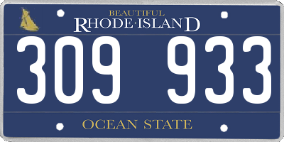 RI license plate 309933