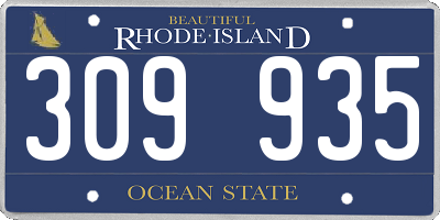 RI license plate 309935