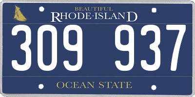RI license plate 309937