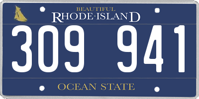 RI license plate 309941